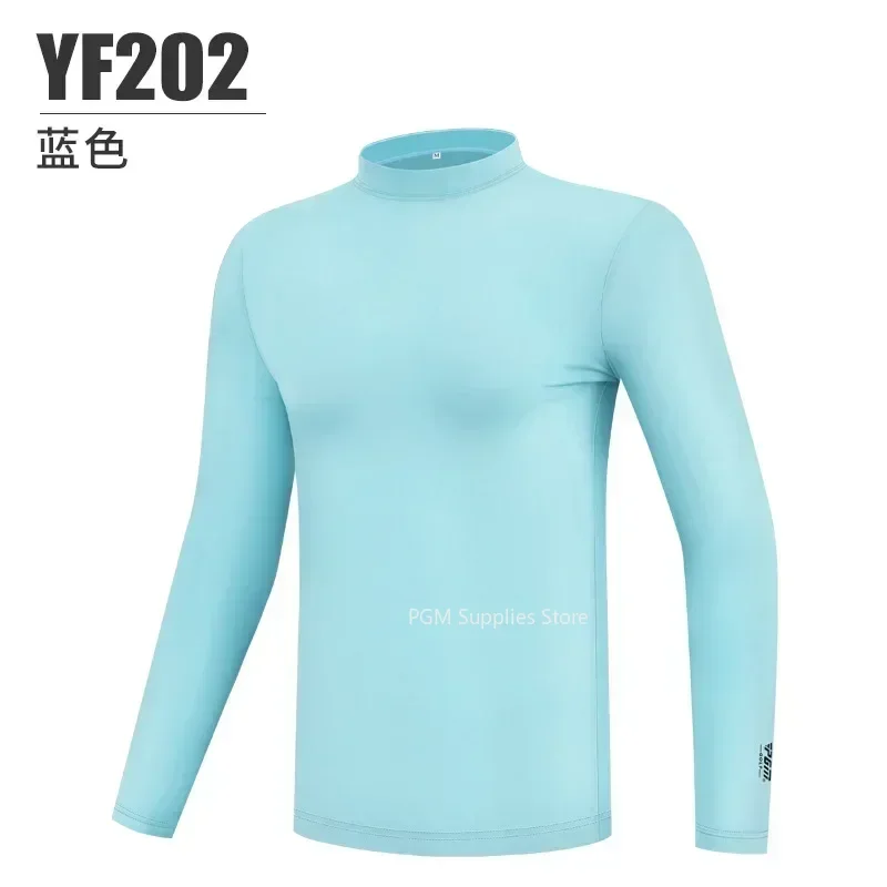 PGM Mens Sun Protection Golf Shirt Underwear Long Sleeve Golf Shirt Cooling Ice Silk T-shirts Anti-UV Soft Golf Apparel For Men