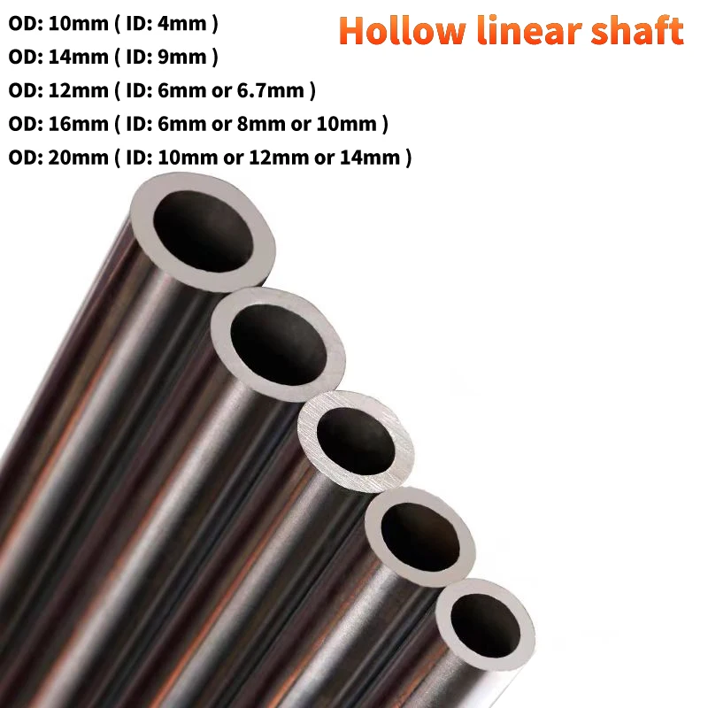 Linear Optical Axis Chrome-Plated Round Rod Polished Rod Guide Hollow Hard Shaft Outside Dia 10/12/14/16/20mm Length 100-1000mm