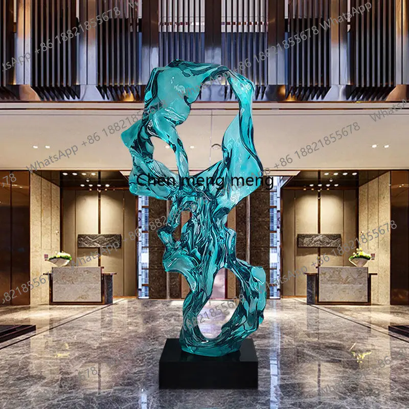

New abstract entrance decoration villa hotel, sculpture floor decoration transparent resin handicraft