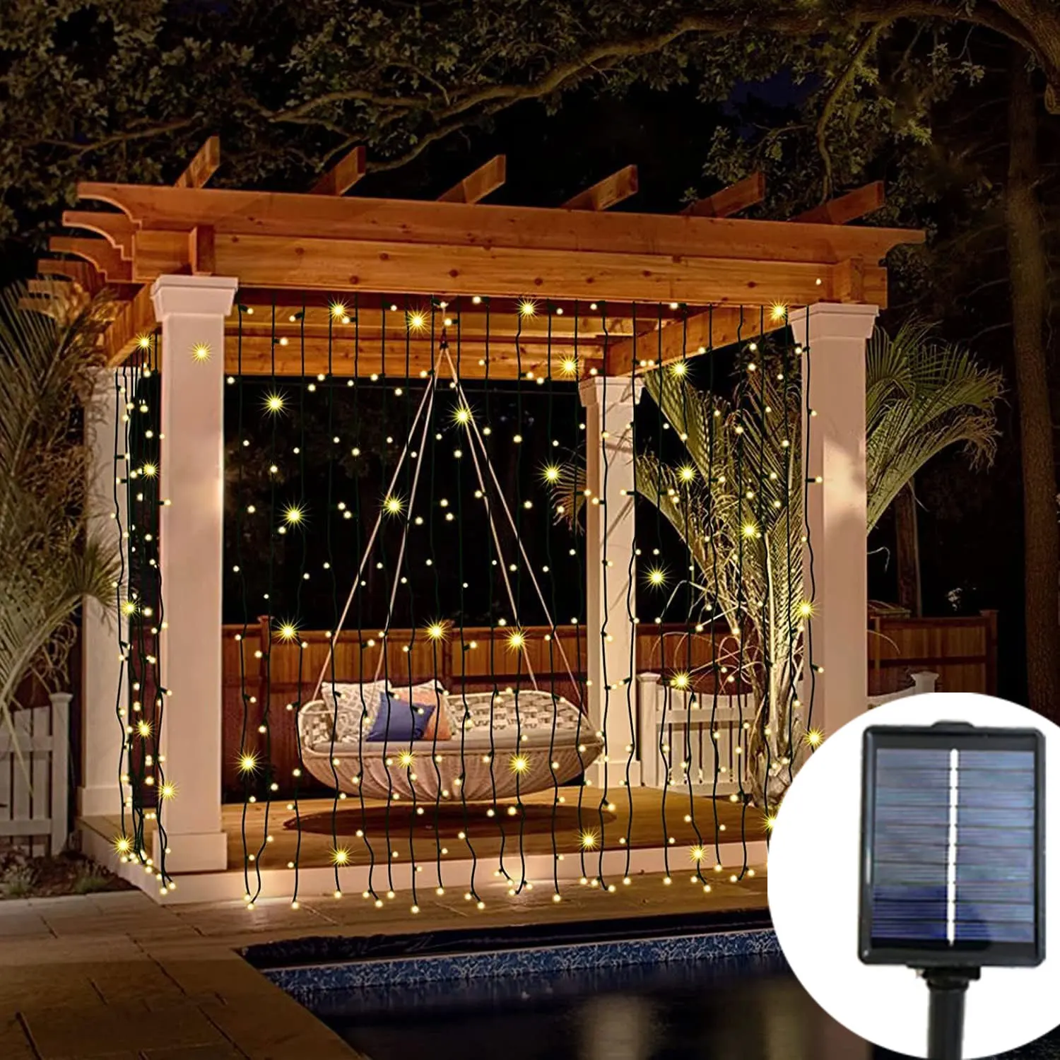 

Solar LED Silver Wire Curtain Light String 3M 6M Fairy Lights For Christmas Outdoor Garden Wedding Party Home Room Decoration