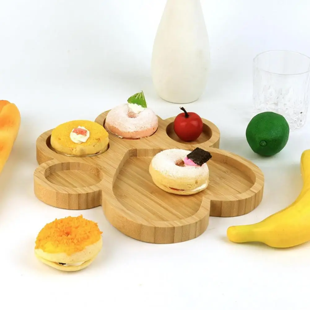 طبق حلوى ريفي من الخيزران صينية تقديم على شكل عظمة أو مخلب لوح فحم طبق للوجبات الخفيفة لمستلزمات حفلات الانتقال لمنزل جديد #4