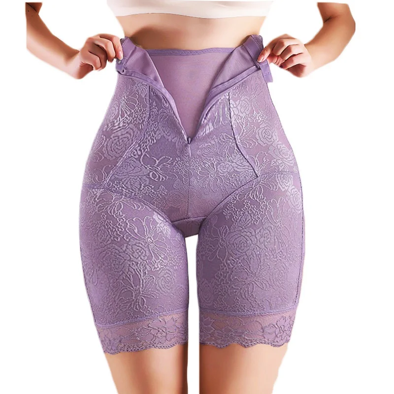 

GUUDIA изысканные кружевные жаккардовые шорты для мальчиков с высокой талией Корректирующее белье с крючком на молнии трусики с контролем кружевные трусики с контролем живота