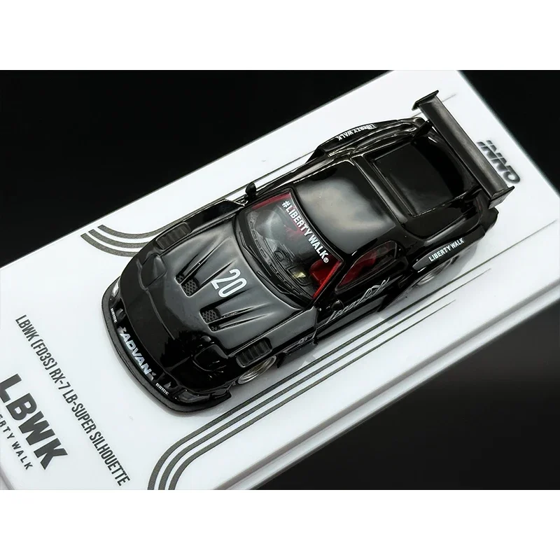 INNO 在庫 1:64 LBWK RX7 FD3S スーパーシルエットブラックゼロダイキャストジオラマカーモデルコレクションミニチュアおもちゃ