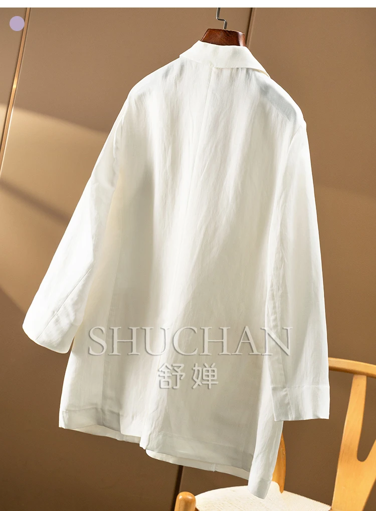 Comfort, Early Autumn High-quality Cabinet with Linen Long-sleeved Blazer Women 90A8