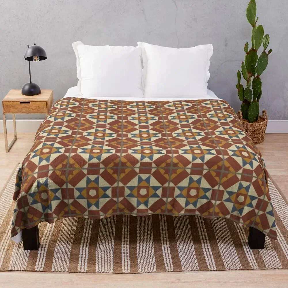 

Floor Series: Peranakan Tiles 1 Throw Blanket Cozy Warm Blanket for Bed Room Decor
