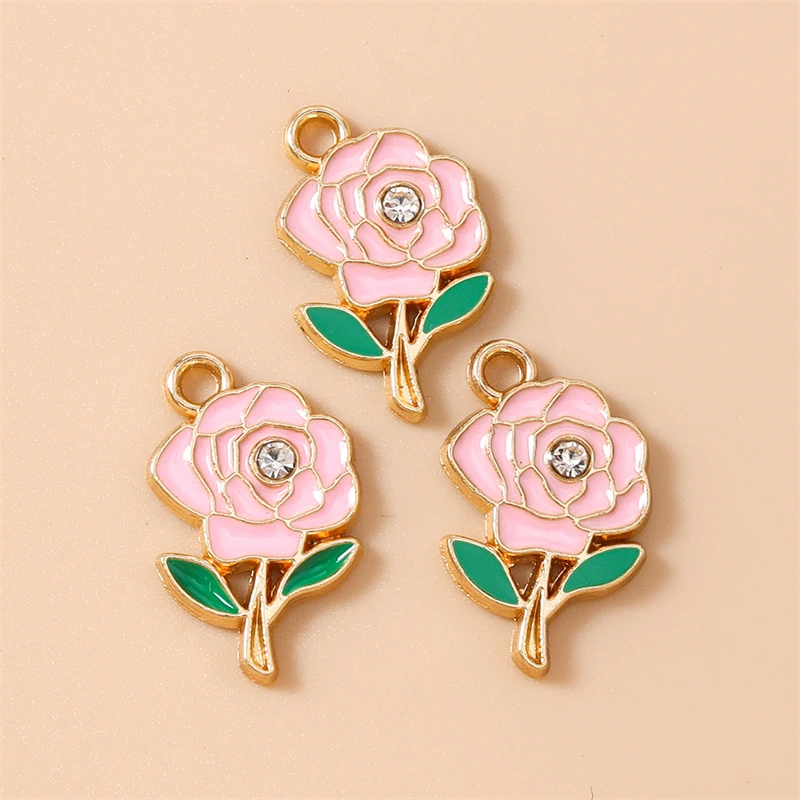 20 Stück niedliche, bunte Emaille-Blumen-Anhänger für die Schmuckherstellung, geeignet für Ohrringe, Halsketten, Armbänder und DIY-Bastelarbeiten. – Detail 11