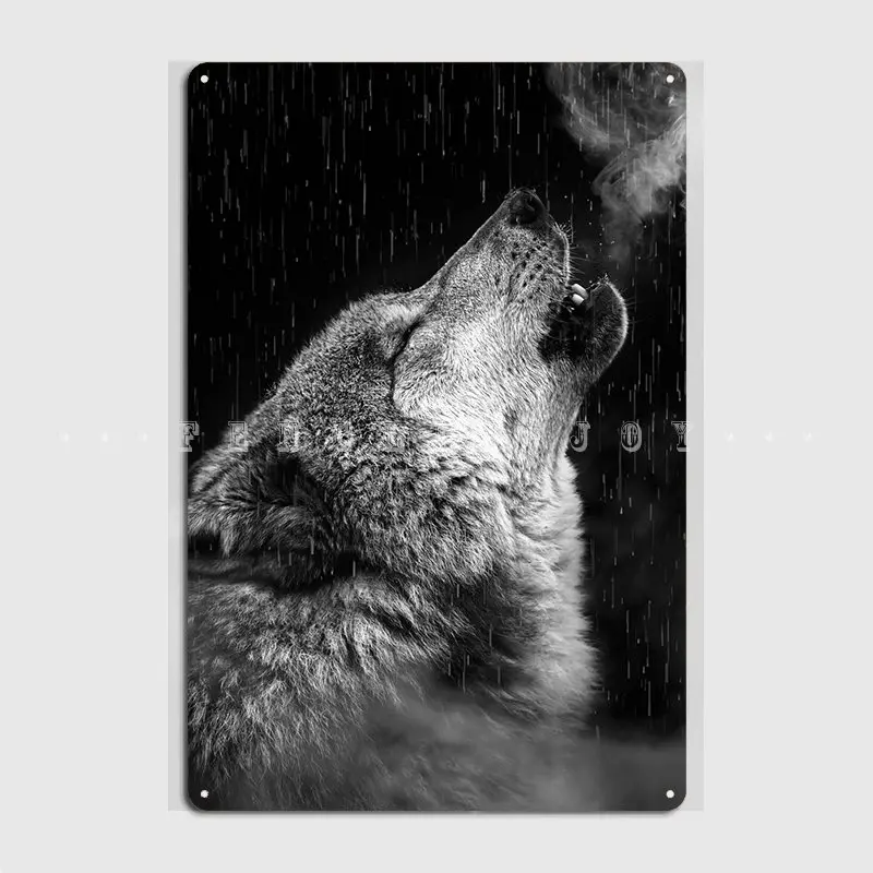 Black Wolf Howls Art Metal Plaque Poster Mural Painting Retro Pub Garage Cinema Living Room Tin Sign Posters