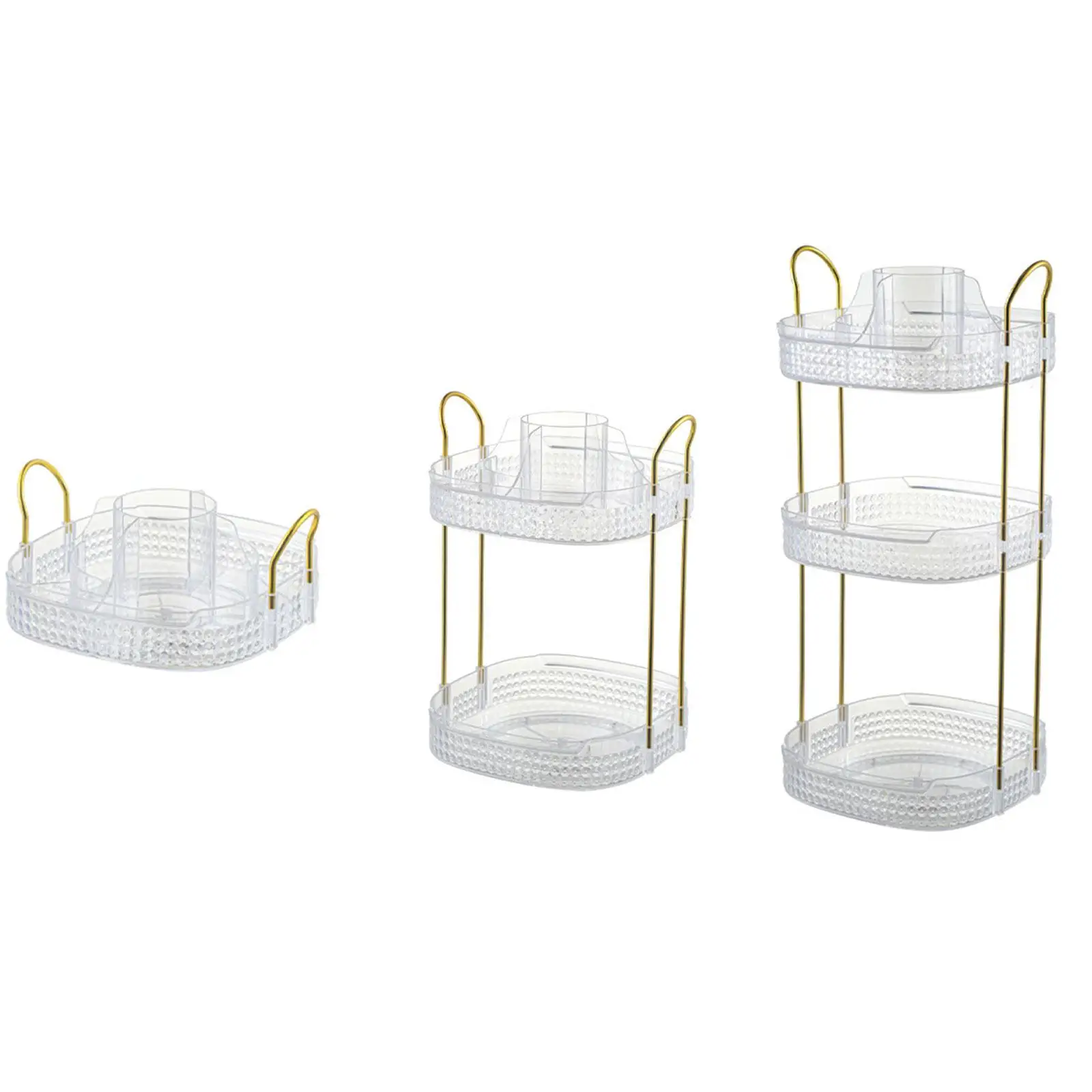 

Bathroom Organizer Shelf Rotating Storage Tray Large Capacity Dressing Table