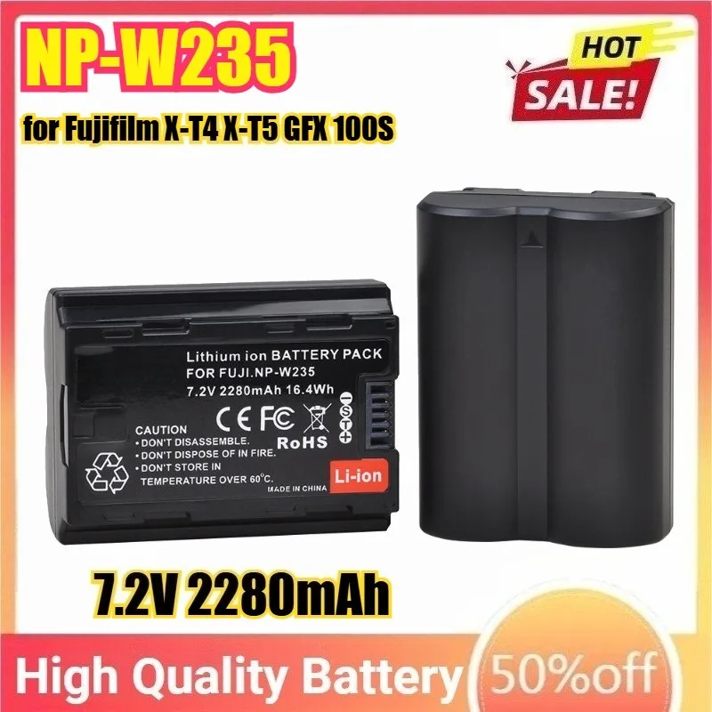 

7.2V 2280mAh NP-W235 Battery for Fujifilm X-T4 X-T5 GFX 100S X-H2S GFX 50S II VG-XT Battery