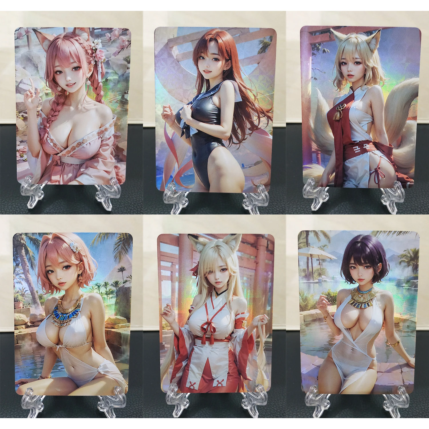 

63*88mm 9Pcs/Set Anime Girls Flash Cards Kawaii Sweet Maiden Diy Gift Toys Game Anime Collection Cards