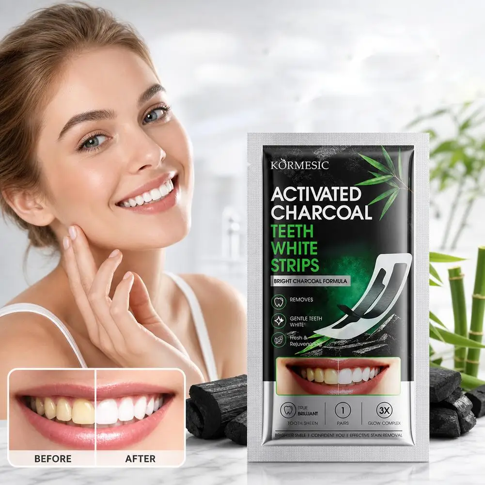 Activated Charcoal Teeth Strips Infused Ultra Slim Comfort Fit Mint Fresh Breath For Daily Home Oral Care 5 Pairs Dental Care