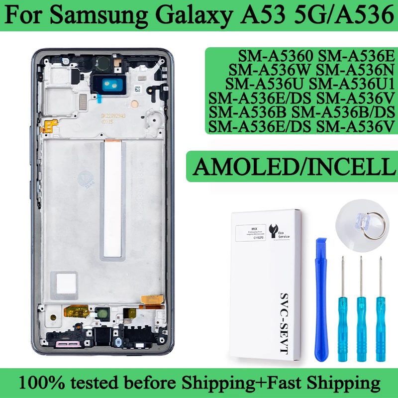 SM-A5360 A536B A536U A536E A536V A536W A536N Premium Lcd For Samsung Galaxy A53 5G Display Touch Screen Digitizer Panel Assembly