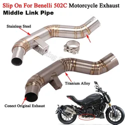 Motorcycle Exhaust System Escape Titanium Alloy Stainless Steel Middle Mid Link Pipe Moto Muffler Slip On For Benelli 502C 502