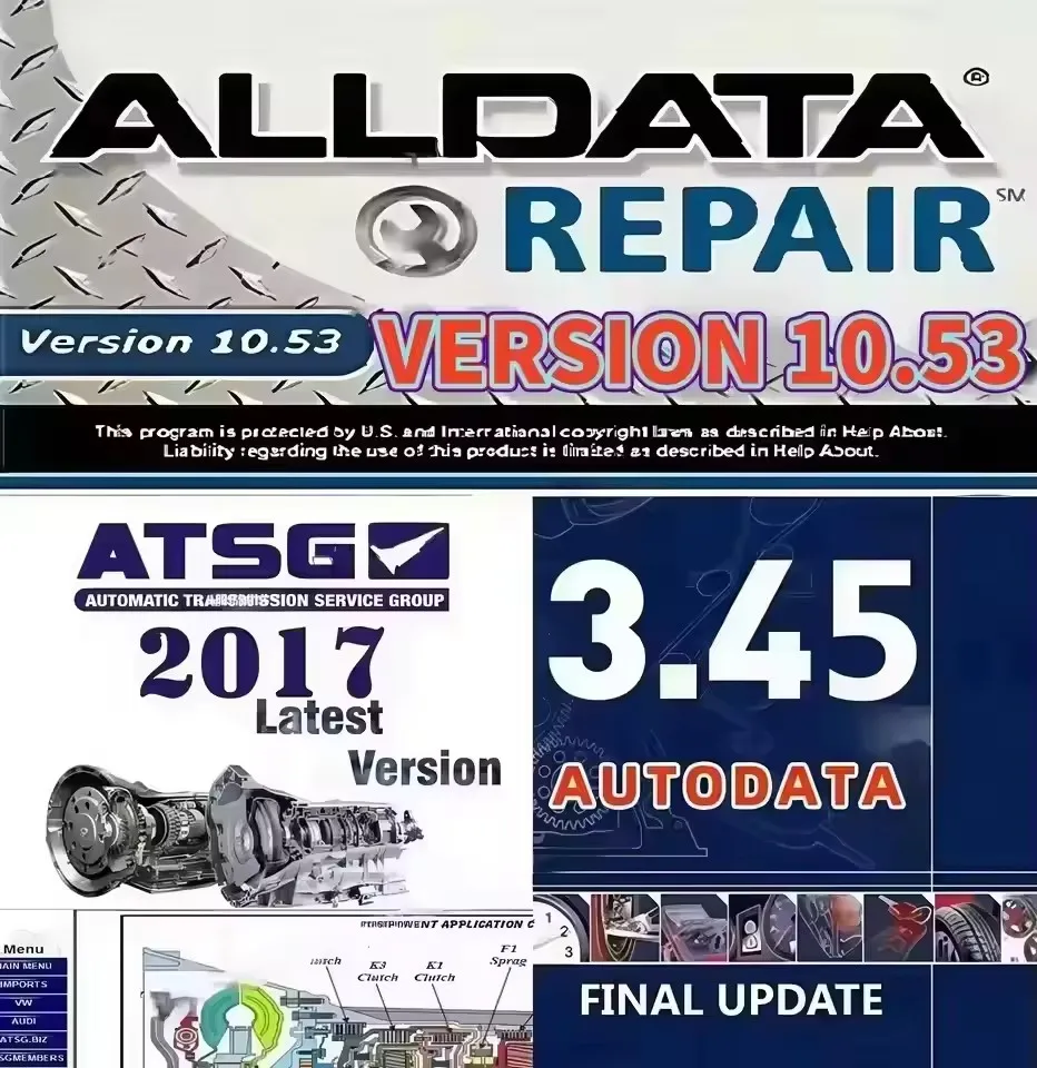 2026 Hot Newest Alldata 10.53 Software + Atsg 2017+ Autodata 3.45 Autorepair Software All Data Car Software with Wiring Diagram