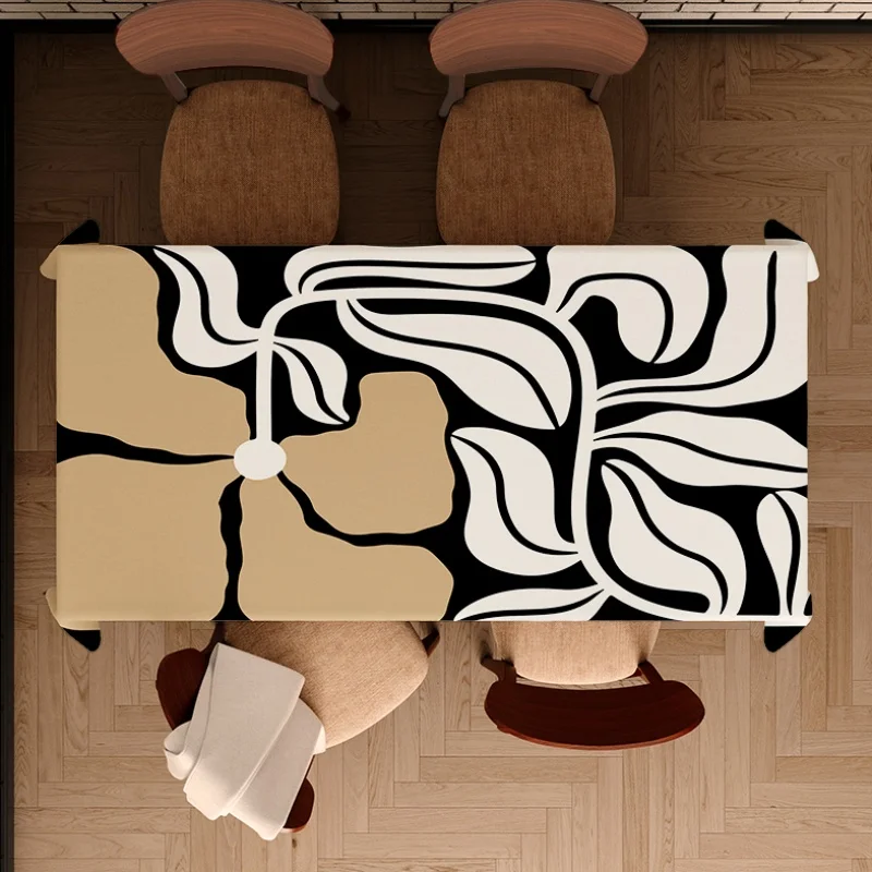 1pc Artistic Line Plant Tablecloth - Simple and Modern Style Home Decor Tablecloth