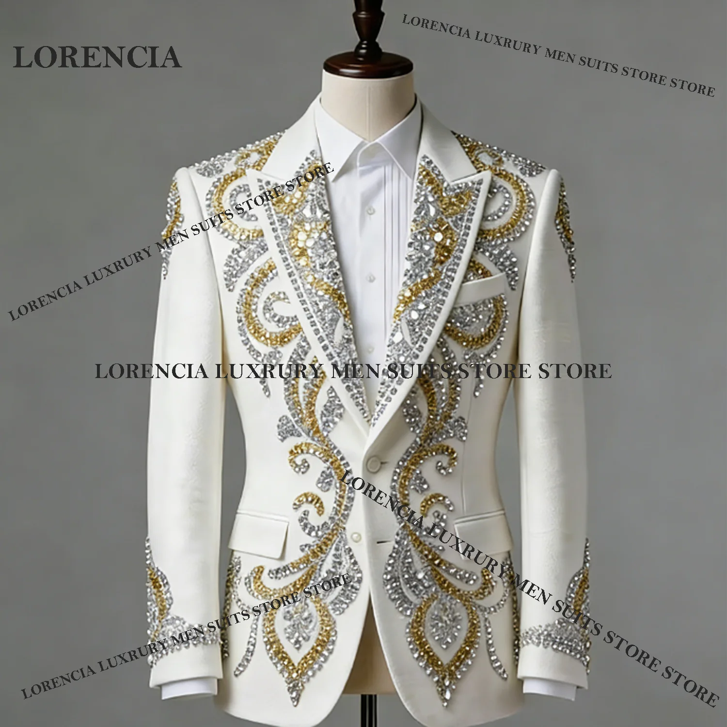 

Мужские костюмы из двух предметов с металлическими блестками, приталенные, для вечеринок и выпускных, пиджак, костюм, однобортный смокинг для жениха, на заказ