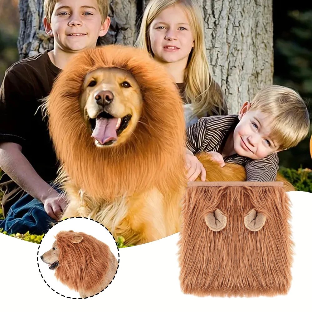 Lion-Shape Manes Costume For Dog Lightweight Pet Role-Playing Suit For Samoyeds Labrador