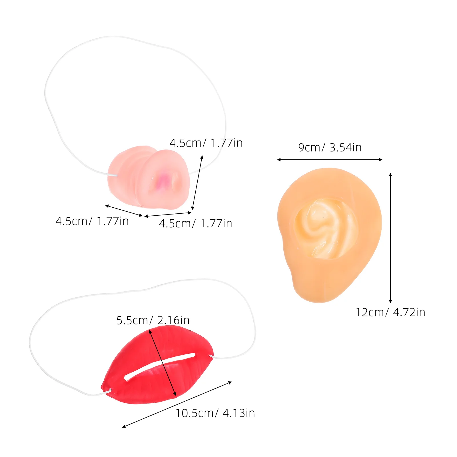 1 Set Realistisches Schweinenasen-Kostüm Weiche Latex-Schweineohren Set für Halloween-Party Kinder Erwachsene Cosplay Bauernhof-Tier-Themen-Event