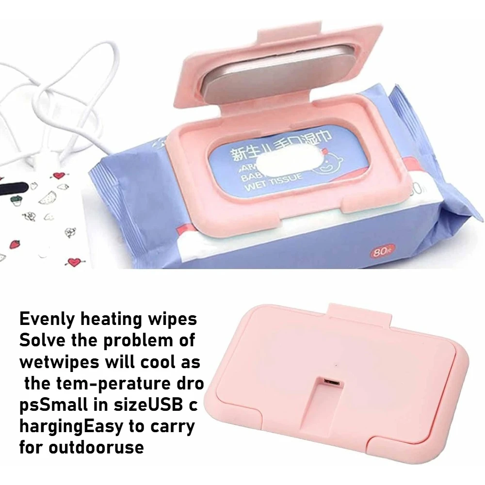 Портативный детский подогреватель влажных салфеток, подогреватель влажных салфеток, диспенсер с постоянной температурой, USB-нагреватель влажных салфеток для дома, автомобиля, путешествий