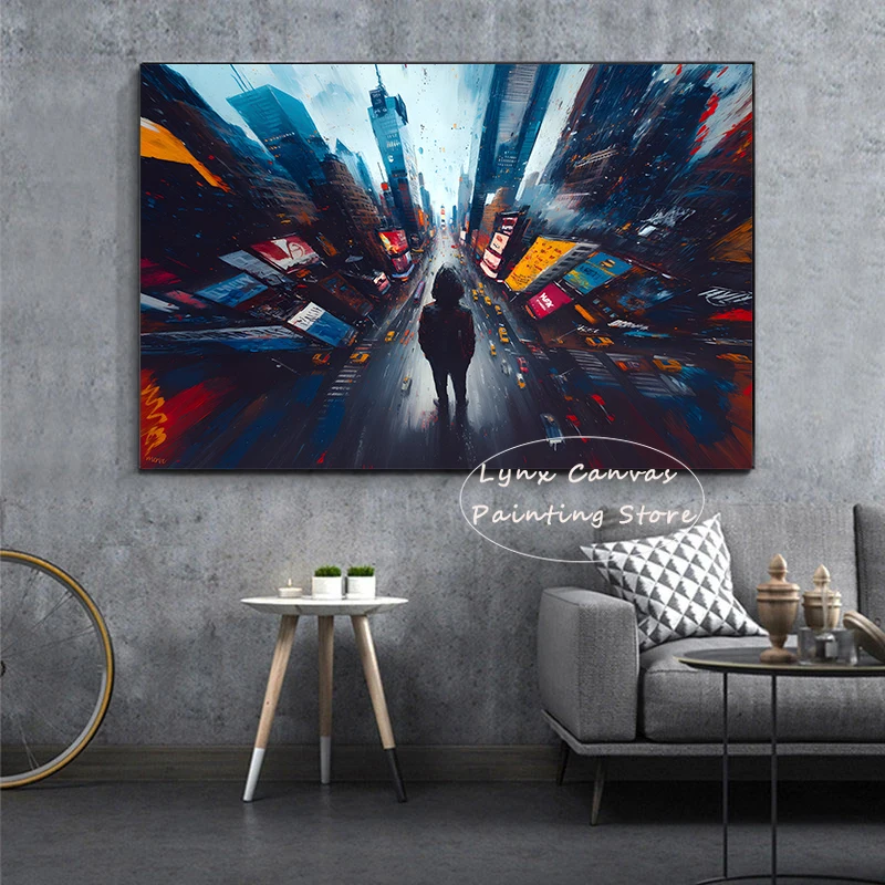 Autumn Watercolor Ink London Big Ben Poster New York City Paris Eiffel Tower Canvas Painting Print for Living Room Home Decor