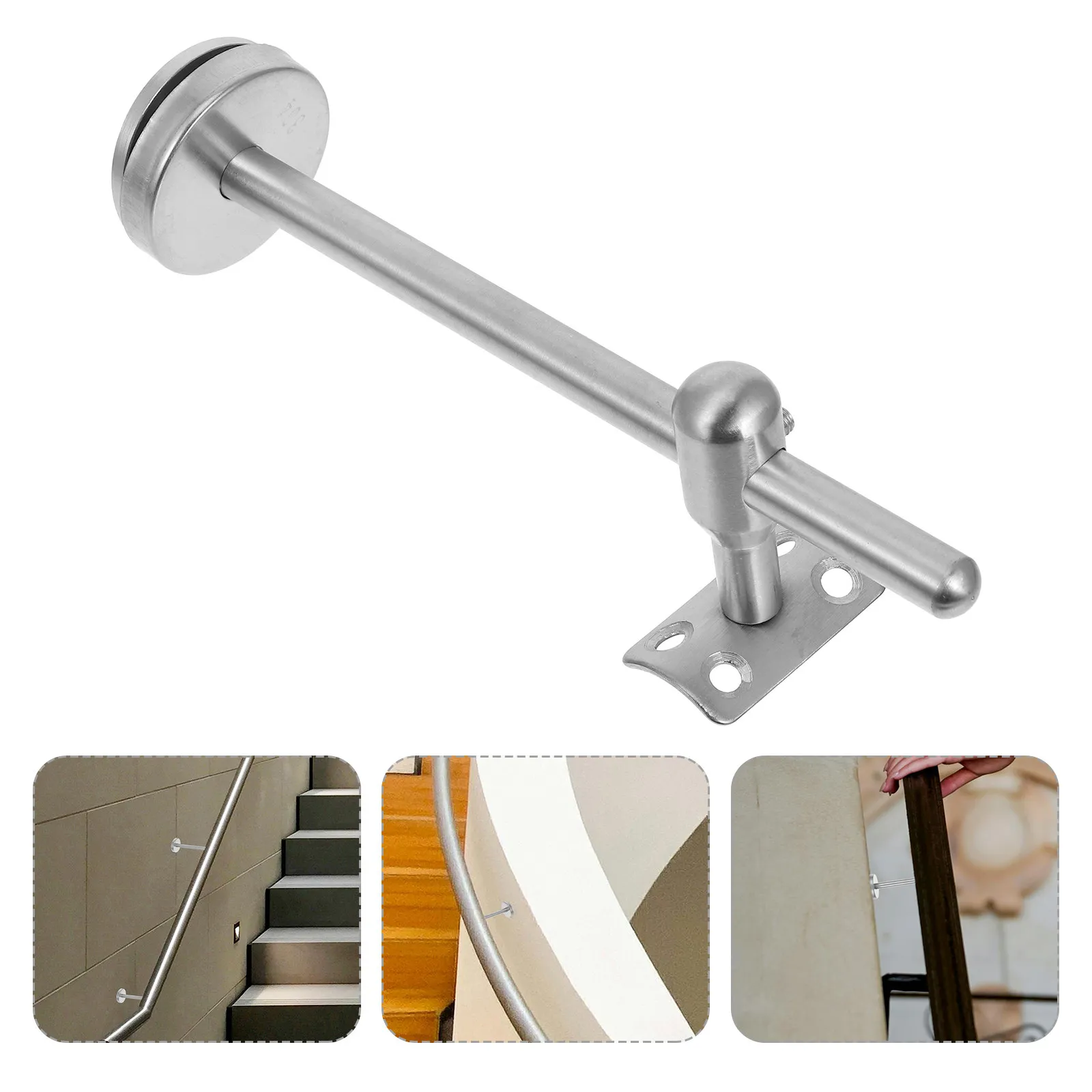 Stainless Steel Handrail Wall Bracket Adjustable Stair Railing Support Secure Easy Install for Home Shopping Mall Office