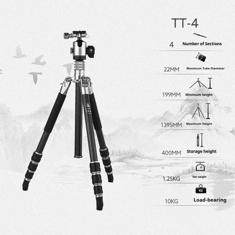 

Fotopro TT-4, TT-5, TT-6 Photography Tripods: Carbon Fibre Tripods for DSLR Cameras with Portable, Sand-Resistant Ball Heads