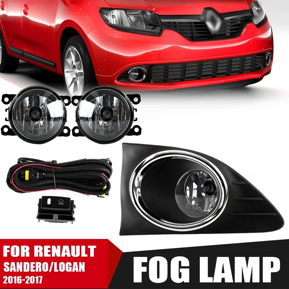 

DLAA Front Bumper Fog Lamp Upgrade Kit FOR Renault SANDERO LOGAN 2016-2017 Version Additional Foglight Set