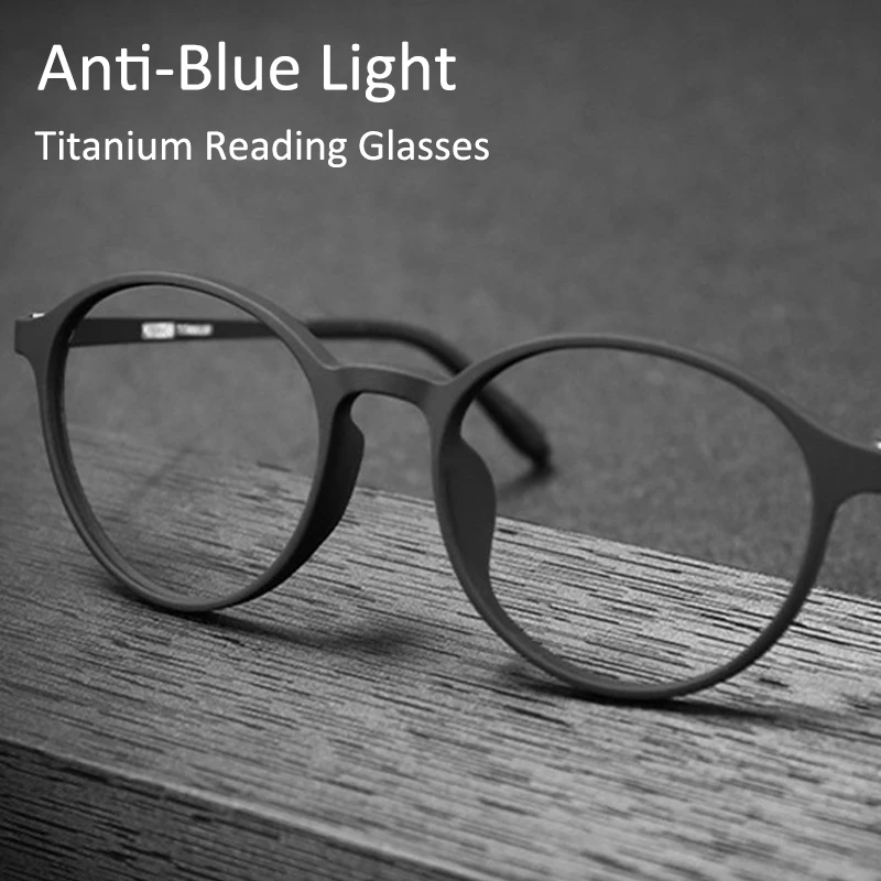 Transitional Photochromic Multifocal TR90 Round frame reading glasses men\'s progressive anti-blue Women\'s Ultra-light Glasses