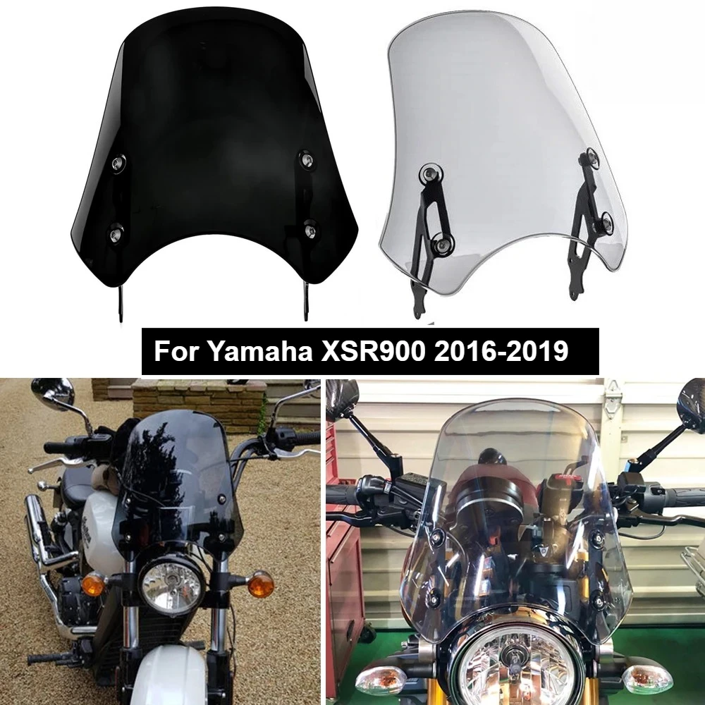 

LJBKOALL for XSR900 Windscreen Wind Deflector with Bracket for Yamaha XSR900 XSR 900 Windshield Windscreen Viser Visor 2016-2019
