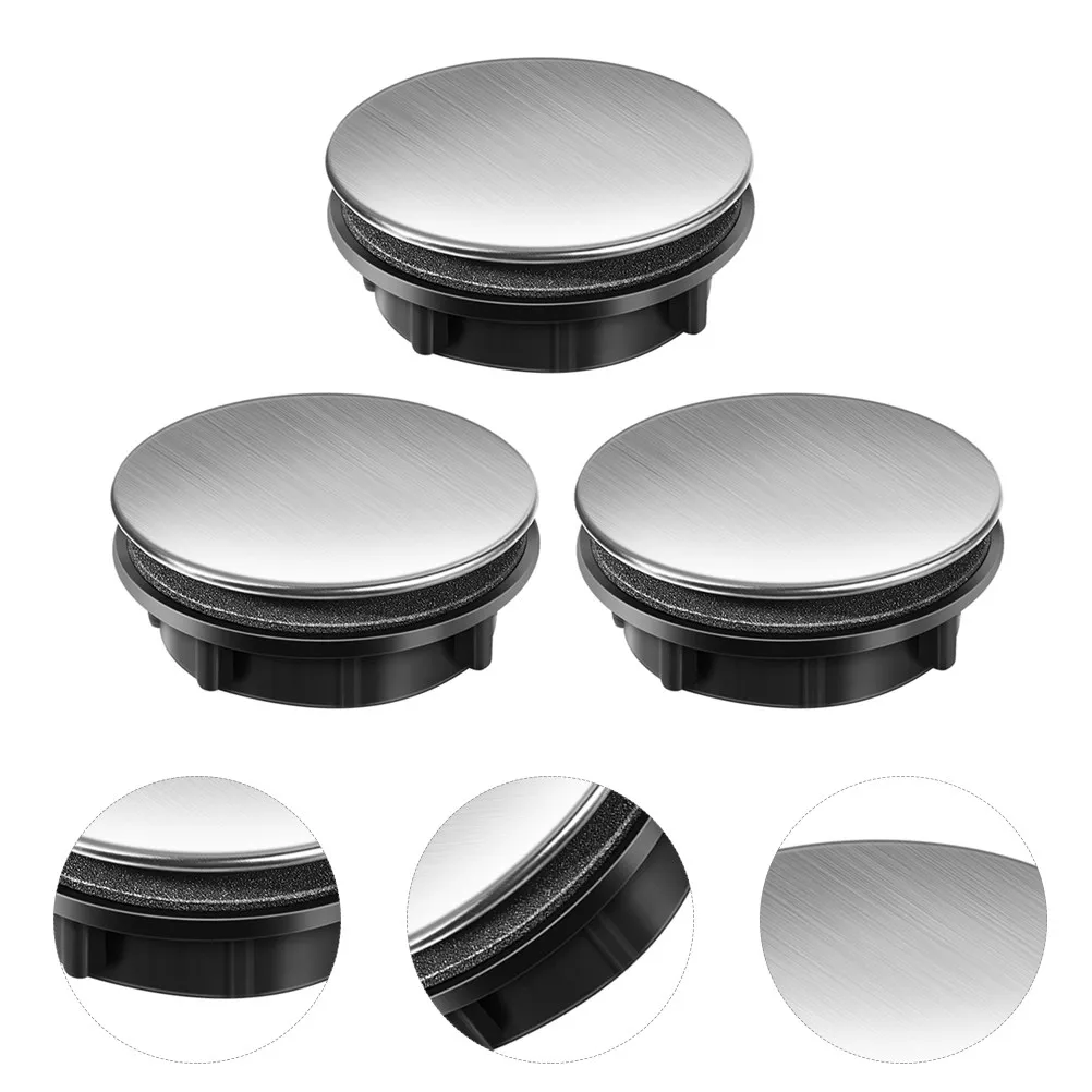 

3Pcs Stainless Steel Sink Tap Hole Covers Kitchen Hole Cover Soap Dispenser Stopper Leak Prevention Sink Sealing Caps