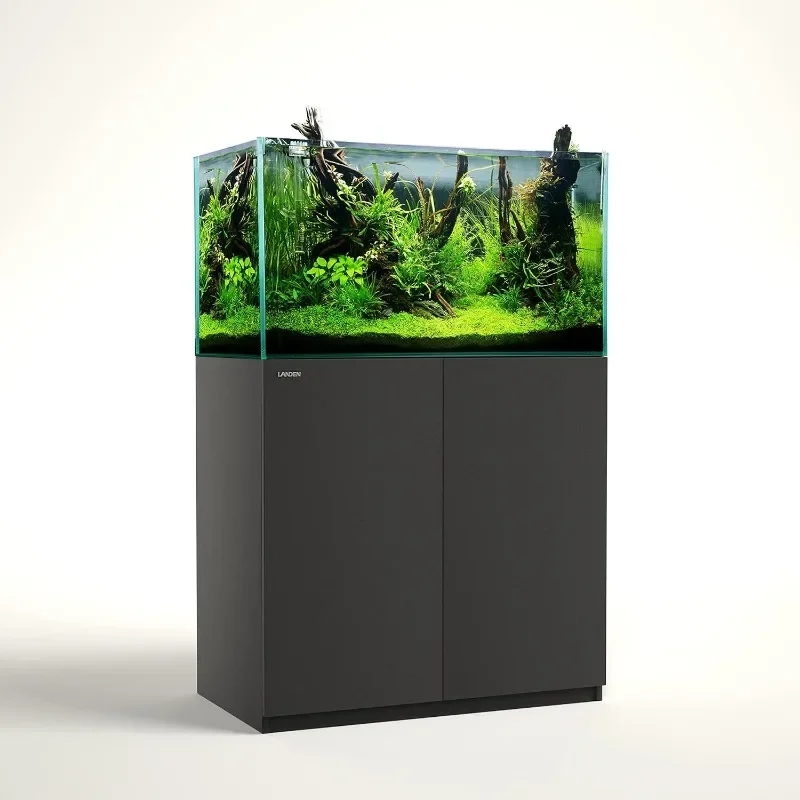 

Aquarium Stand and Cabinet, for up to 55Gal TankFish Tank, Nano Foam Leveling Mat Included, Contemporary and Simple Design