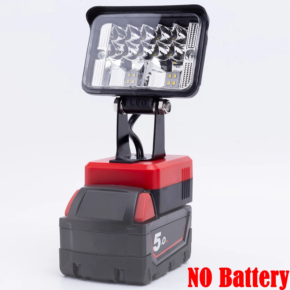 Luz de Trabalho Led sem Fio para Milwaukee 18v Bateria de Lítio Portátil ao ar Livre Lâmpada Pesca Viagem Luz Não Inclui Bateria