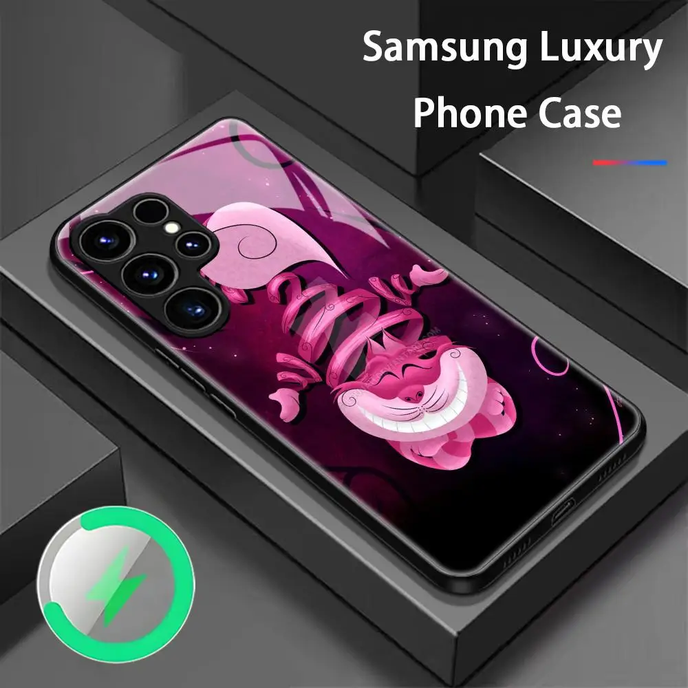 Cheshire Alice In wonderland Phone Case For Samsung S26 S25 S24 S23 S22 S21 S20 Plus Ultra Fold A Glass Magnetic Case