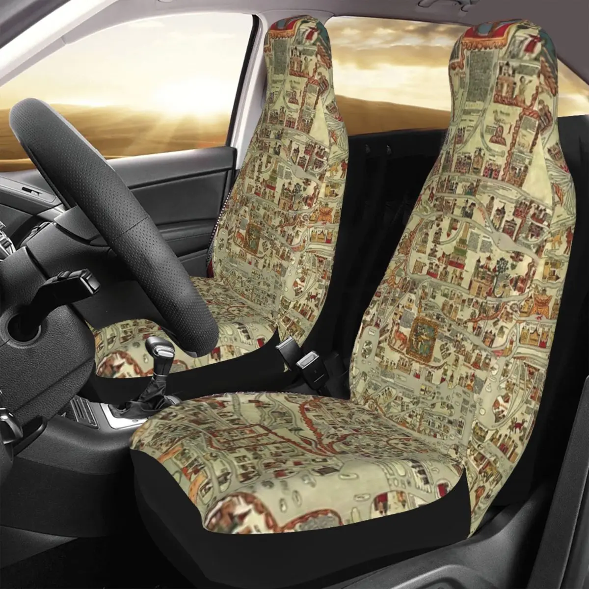 

Ebstorf Map (13th Century) Car Seat Cover Custom Printing Universal Front Protector Accessories Cushion Set