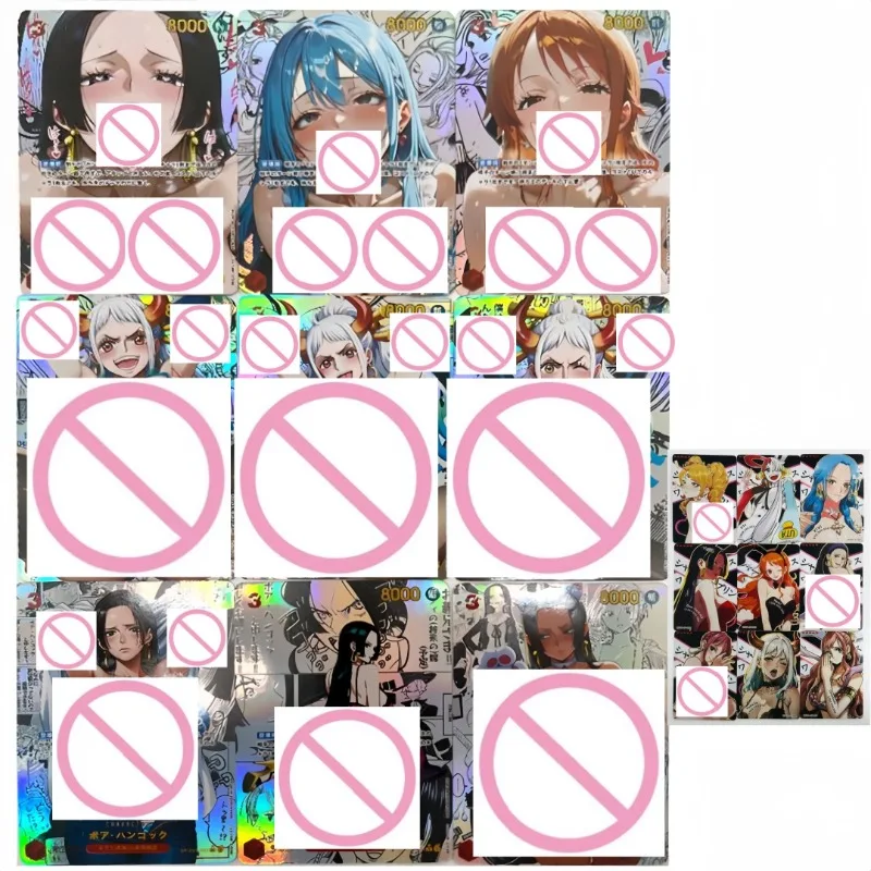 

DIY OPCG One Piece Yamato Nefertari Vivi Embossed Folding Flash Card ACG Goddess Boa Hancock Uta Game Collection Card Toy Gift