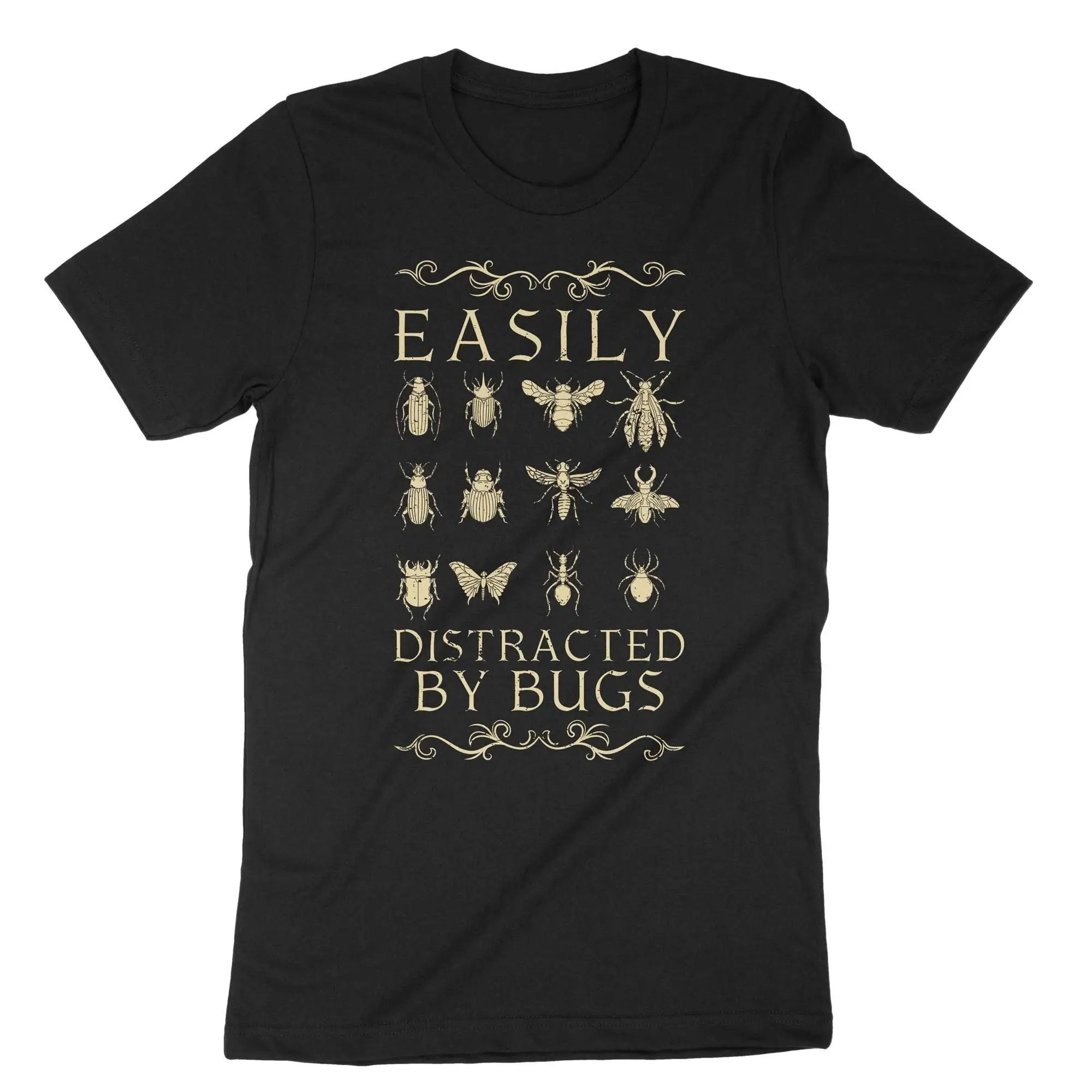 Easily Distracted By Bugs T Shirt For Bug Collectors Hunters Hunting Enthusiasts Funny Catching