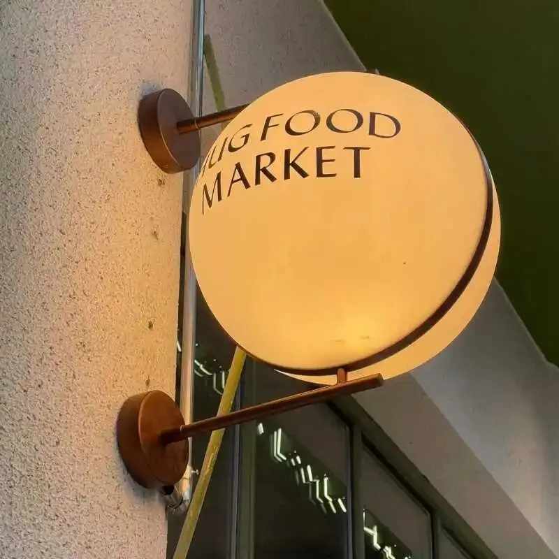 

Durable Acrylic Spherical Light Box Outdoor Storefront Sign Hanging Display Sign