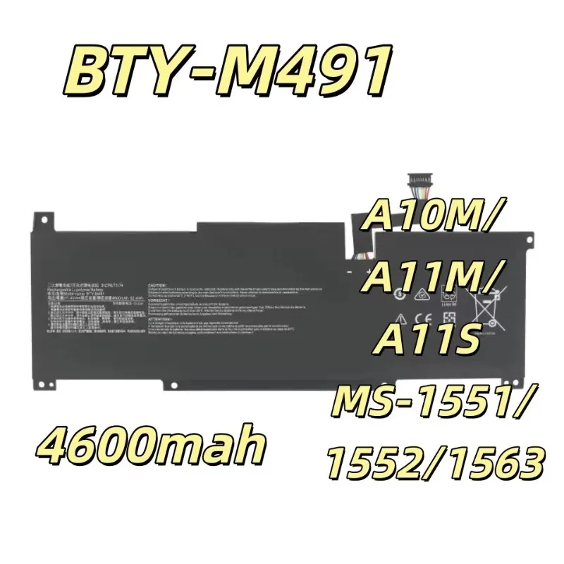 Replacement Battery BTY-M491 4600mAh For 15 A10M/A11M/A11S MS-1551/1552/1563 Laptop Battery