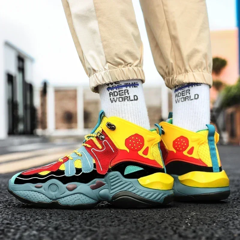 

Баскетбольная обувь высокого качества, мужские кроссовки, баскетбольная обувь для мальчиков, осенняя нескользящая уличная спортивная обувь с высоким берцем, мужская спортивная обувь для спортзала