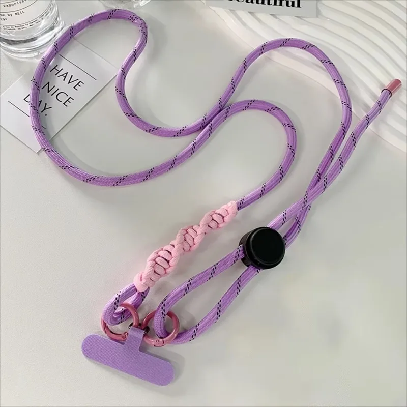 Niedliches Telefon-Lanyard, verstellbarer Durchmesser, Universal-Hülle für den Außenbereich, Umhängetasche, Schulterkarte, Halsband, Clip zum Aufhängen, Anti-Verlust-Handgelenkschlaufe