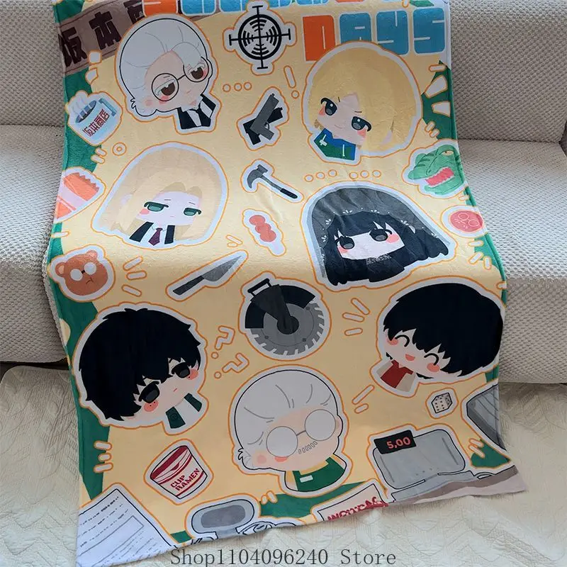 

SAKAMOTO DAYS Anime Flannel Blanket Throw Home Sofa Lunch Break Blankets Children Student Blankets Nap Gifts