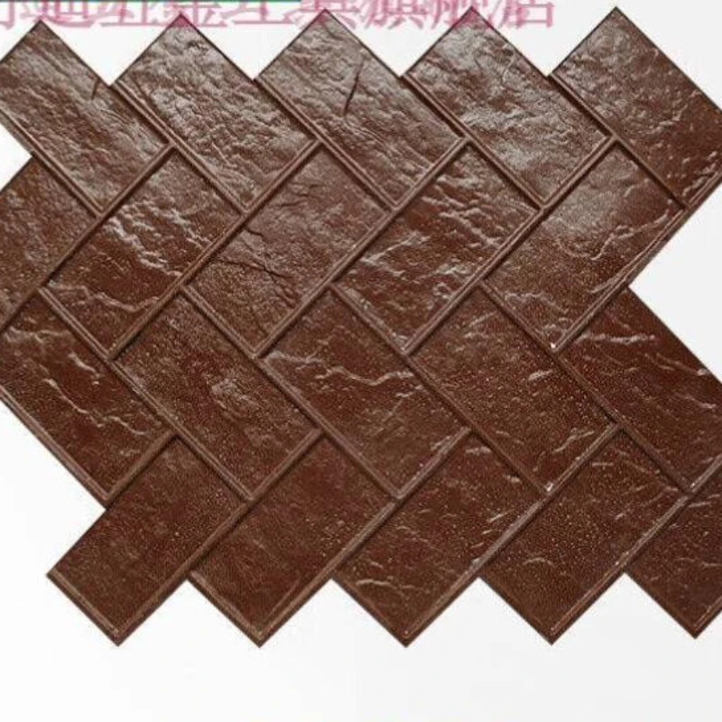 Cement floor printing imitation herringbone brick embossed floor mold colored concrete park scenic area pavement