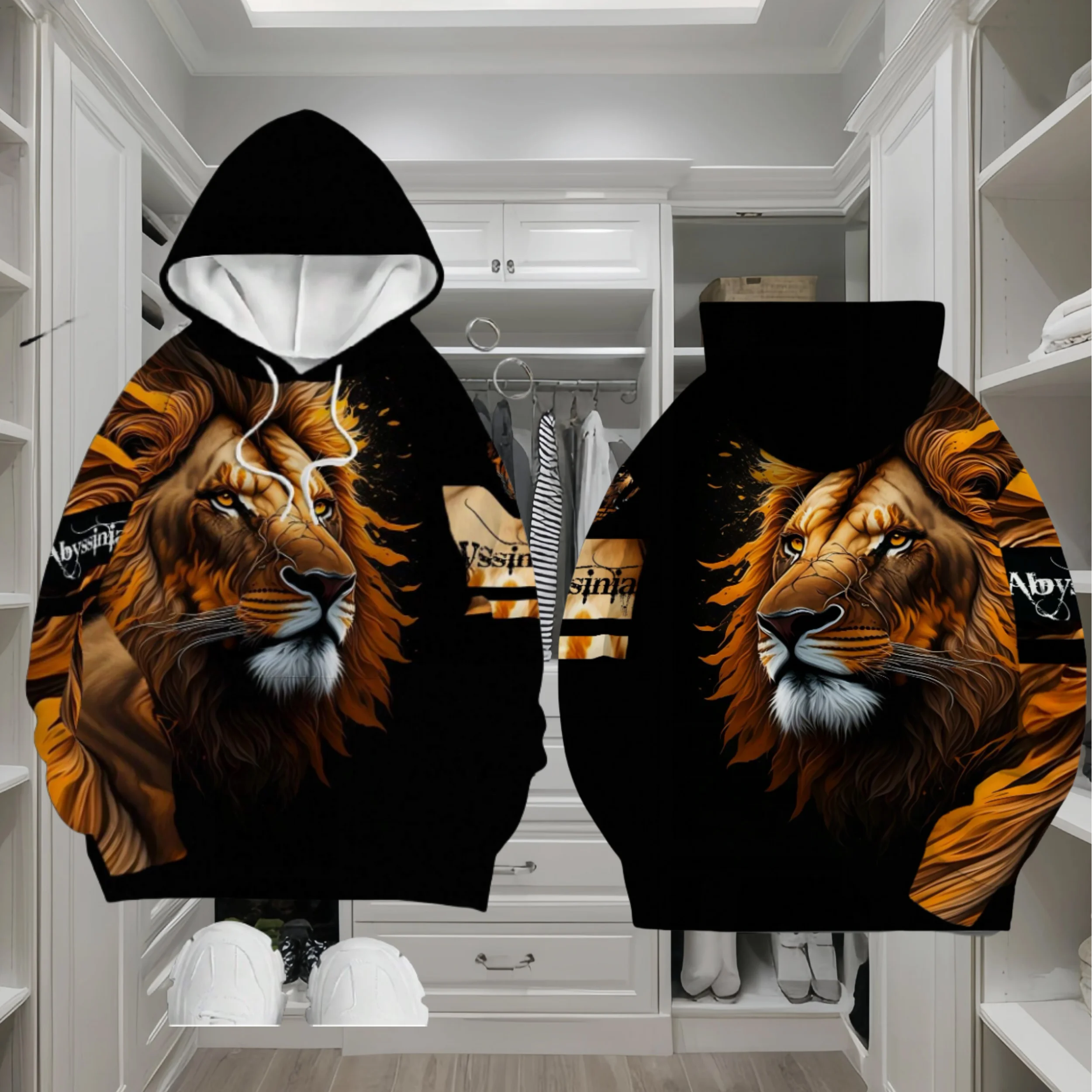 

3D Printed Animal Graphic Men's Hoodies Lion Pattern Print Casual Long Sleeve Hooded Pullover Loose Stylish Cool Comfortable Top
