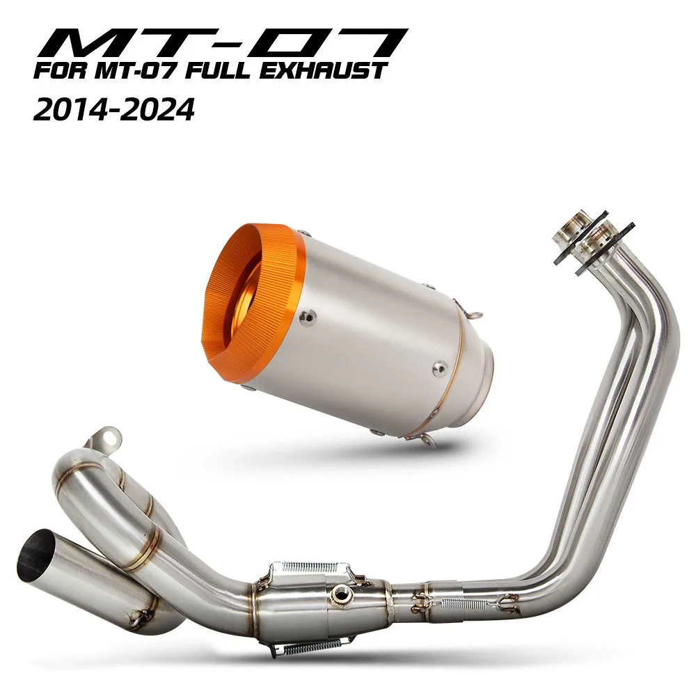 MT07 Exhaust System For Yamaha FZ07 XSR700 Tracer700/GT Tracer 7/GT 2014-2024 Motorcycle Exhausts Street Bike Manifold Muffler