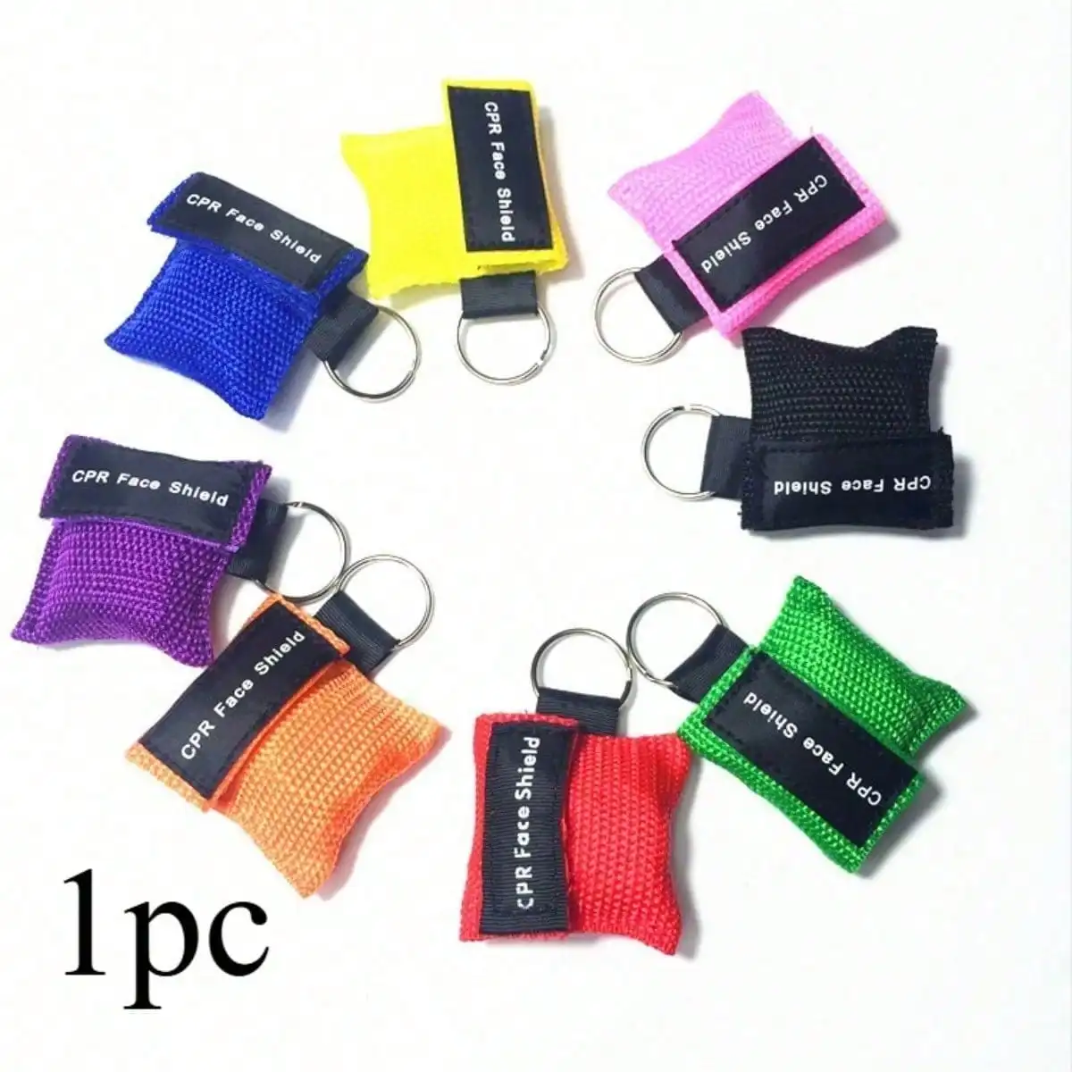 1pc CPR emergency mask with single valve disposable artificial respiration membrane, compact, convenient and easy to carry