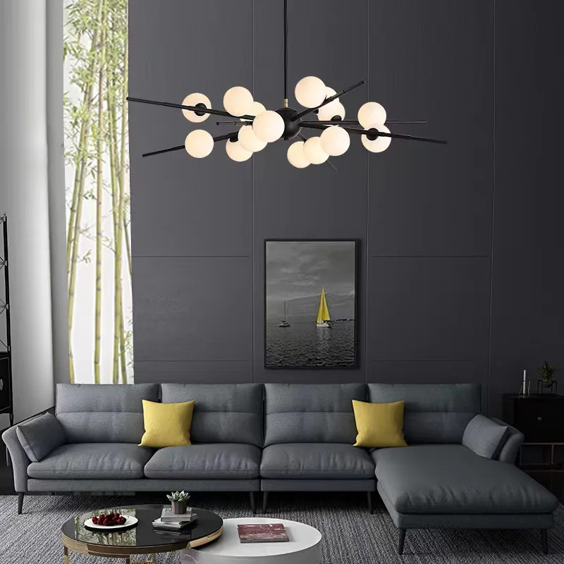 

Nordic Light Luxury Living Room Chandelier Modern Simple Dining Room Lamp Designer Magic Bean Molecular Lamp