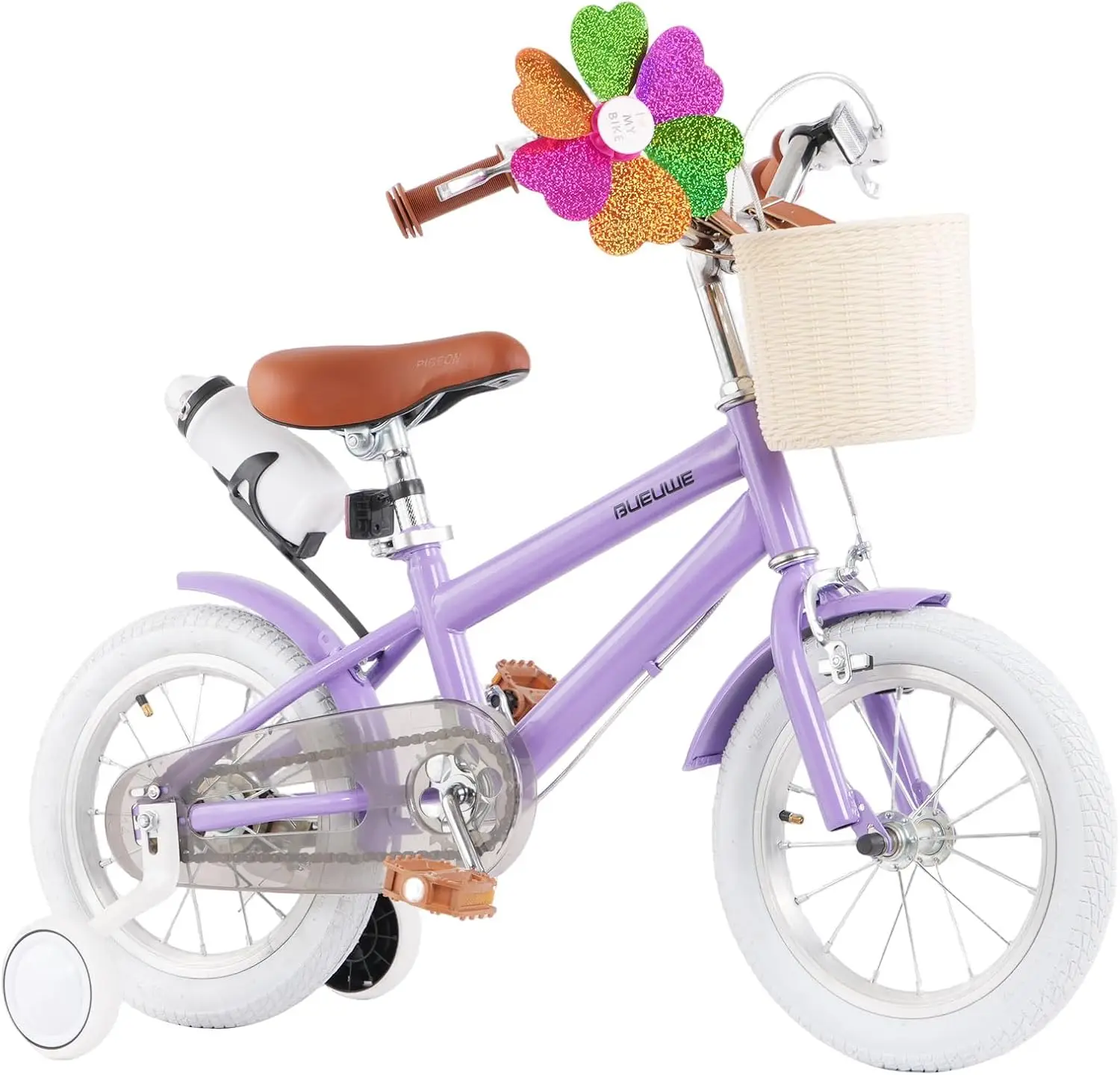Kids Bike for Girls Ages 4-9, 16" & 20" Bicycle with Basket, Training Wheels & Water Bottle - Beginner Bike with Dual Brakes, Ad