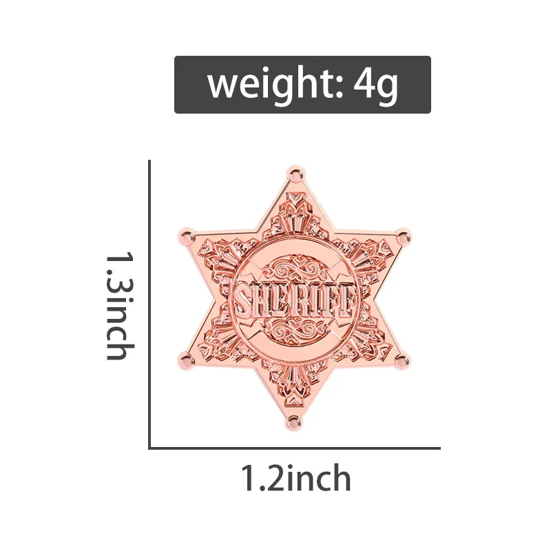 الإبداعية الرجعية ستة وأشار ستار شريف جوائز المينا دبابيس مخصصة الشرطة سبيكة بروش ظهره شارة التلبيب مجوهرات هدية أصدقاء