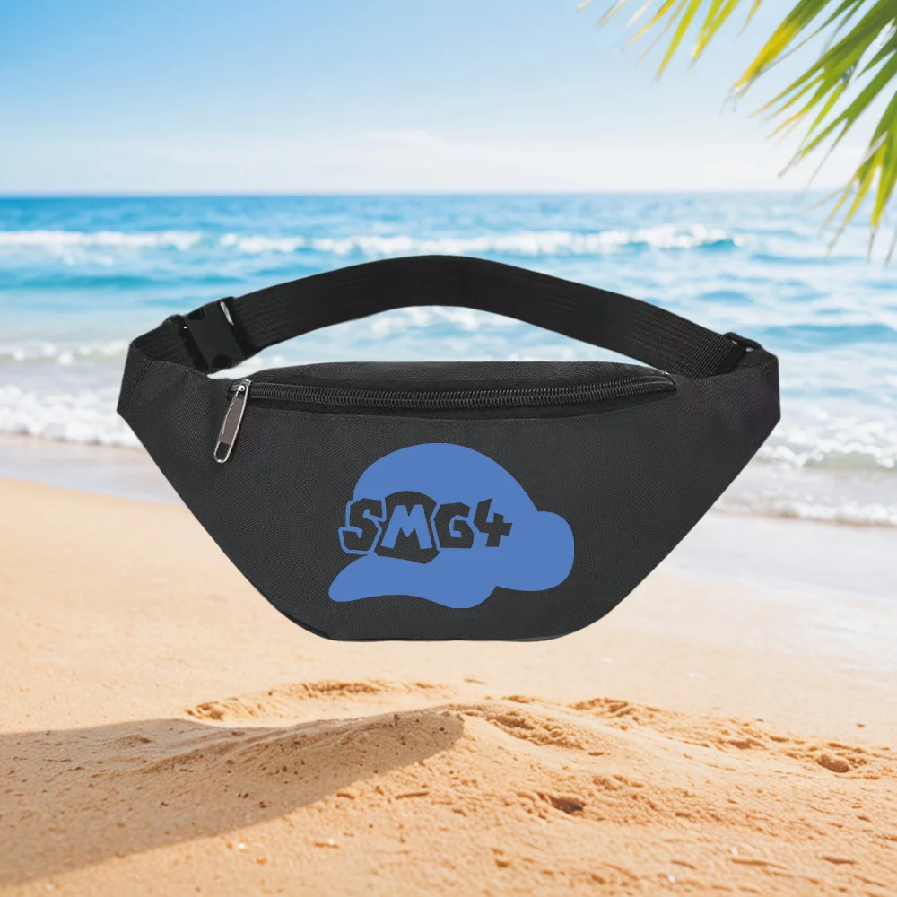 

SMG4 Logo Cap Design Waist Backpack Crossbody Chest Bag Street Casual Sporty Fashionable Simple Unique Printed Design