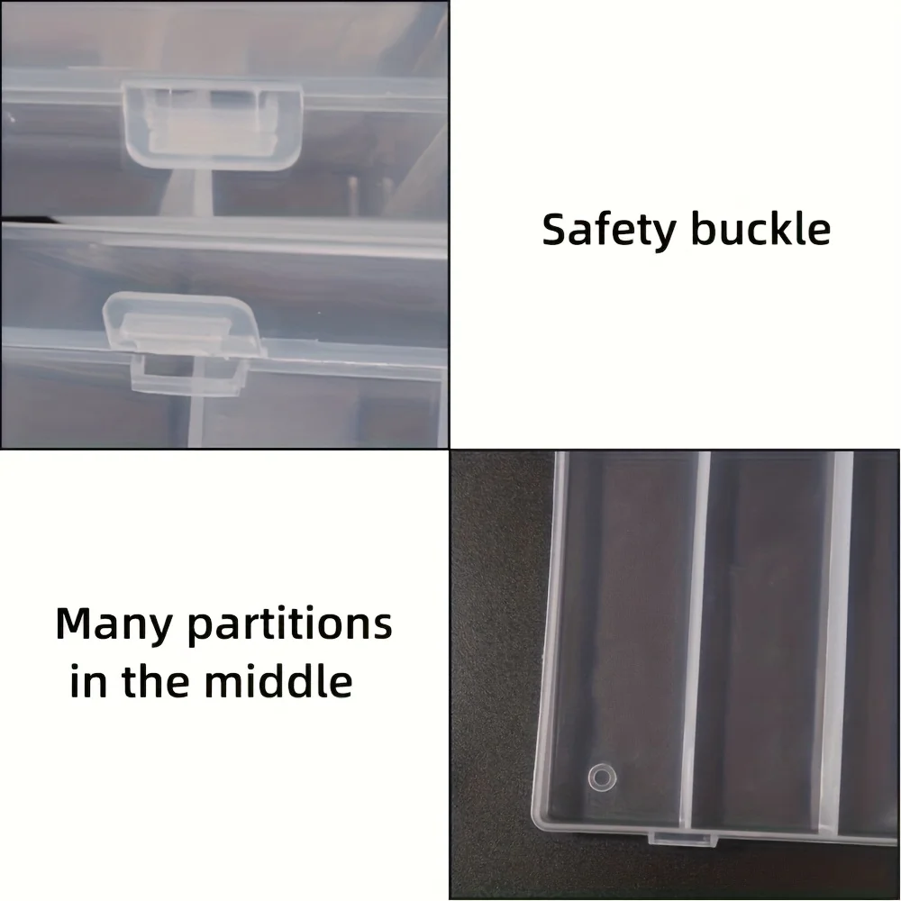 Transparent nail polish glue storage box, stain-resistant, 5 large compartments for nail glue storage, spacious organizer - view 3